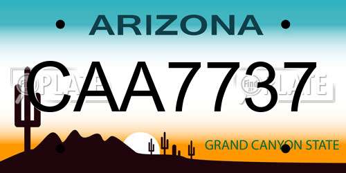 CAA7737 Arizona License Plate