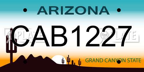 CAB1227 Arizona License Plate