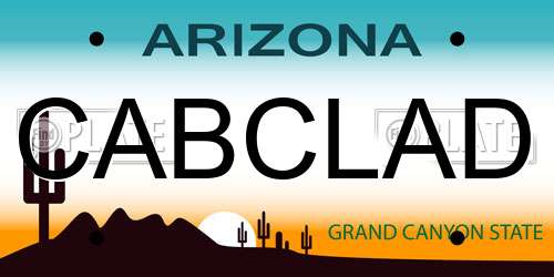 CABCLAD Arizona License Plate