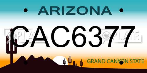 CAC6377 Arizona License Plate