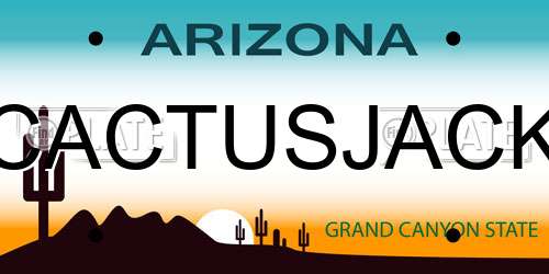 CACTUSJACK Arizona License Plate