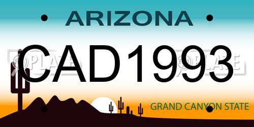 CAD1993 Arizona License Plate