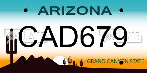 CAD679 Arizona License Plate