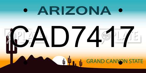 CAD7417 Arizona License Plate