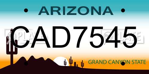 CAD7545 Arizona License Plate