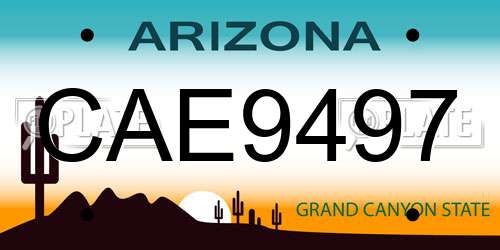 CAE9497 Arizona License Plate