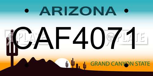 CAF4071 Arizona License Plate