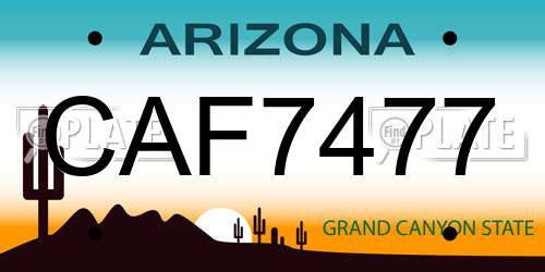 CAF7477 Arizona License Plate