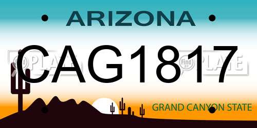 CAG1817 Arizona License Plate