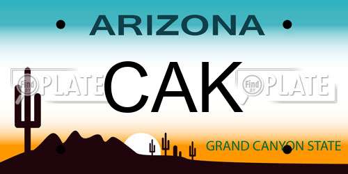 CAK Arizona License Plate