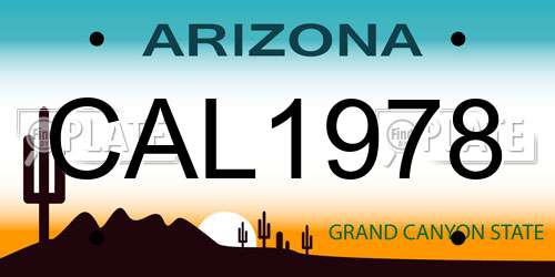 CAL1978 Arizona License Plate