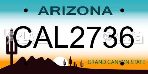 CAL2736 Arizona License Plate