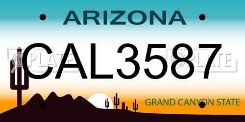 CAL3587 Arizona License Plate