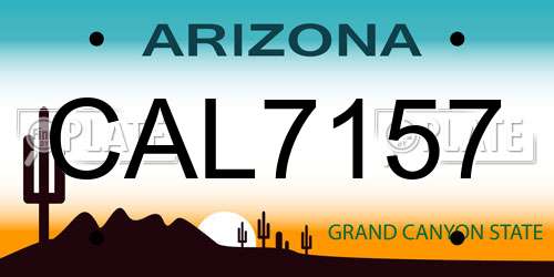 CAL7157 Arizona License Plate