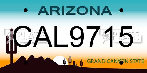 CAL9715 Arizona License Plate