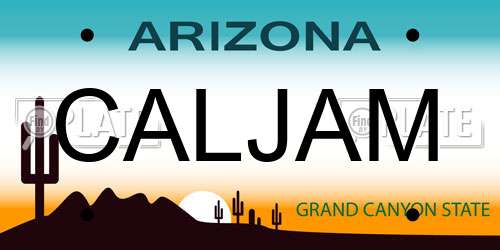 CALJAM Arizona License Plate