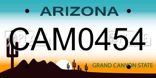 CAM0454 Arizona License Plate