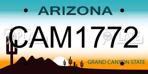 CAM1772 Arizona License Plate