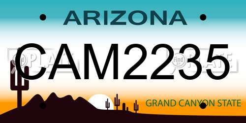 CAM2235 Arizona License Plate