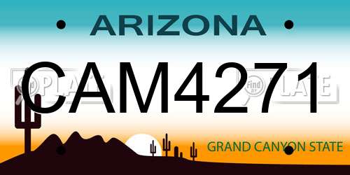 CAM4271 Arizona License Plate