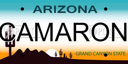 CAMARON Arizona License Plate
