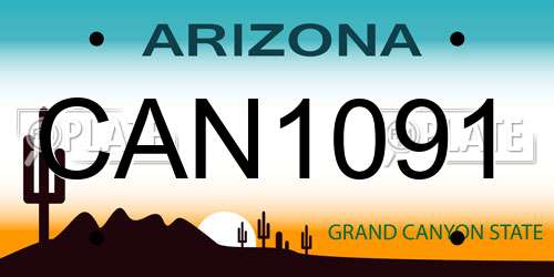 CAN1091 Arizona License Plate
