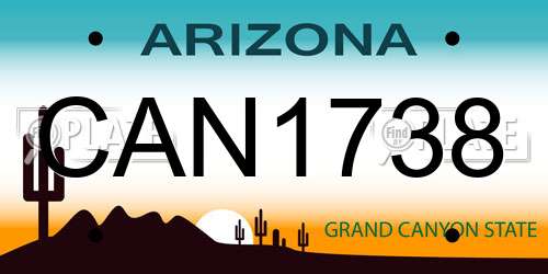 CAN1738 Arizona License Plate