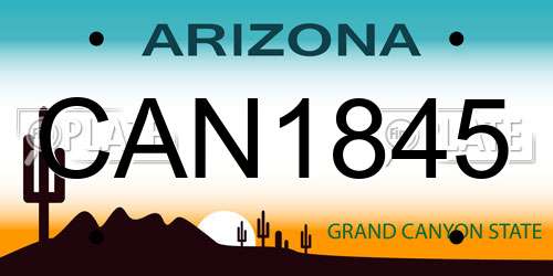CAN1845 Arizona License Plate