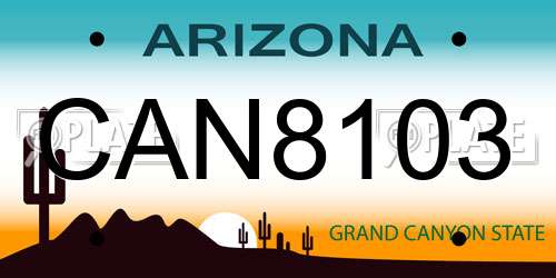 CAN8103 Arizona License Plate