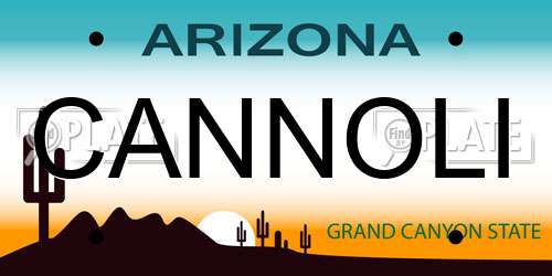 CANNOLI Arizona License Plate
