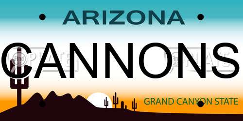 CANNONS Arizona License Plate