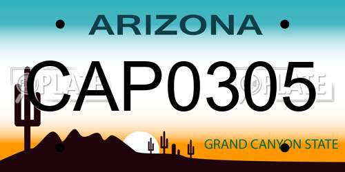 CAP0305 Arizona License Plate