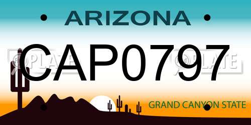CAP0797 Arizona License Plate