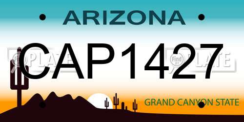 CAP1427 Arizona License Plate