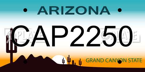 CAP2250 Arizona License Plate