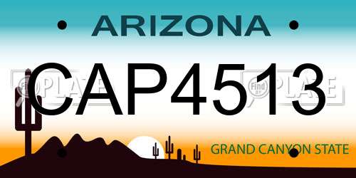 CAP4513 Arizona License Plate