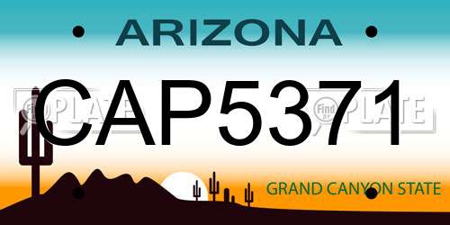 CAP5371 Arizona License Plate
