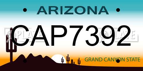 CAP7392 Arizona License Plate