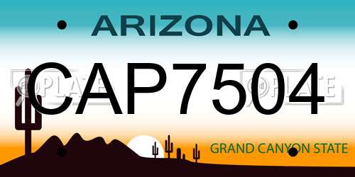 CAP7504 Arizona License Plate
