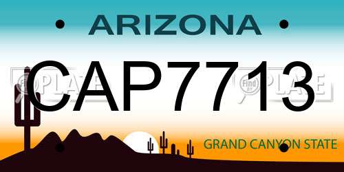 CAP7713 Arizona License Plate