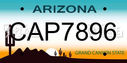CAP7896 Arizona License Plate