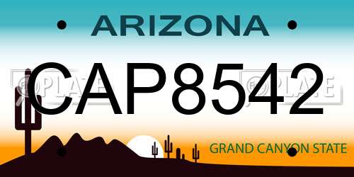 CAP8542 Arizona License Plate