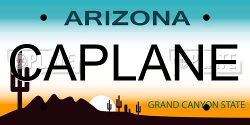 CAPLANE Arizona License Plate