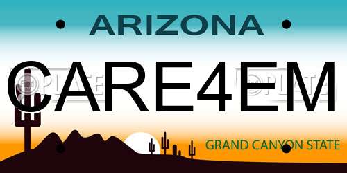 CARE4EM Arizona License Plate