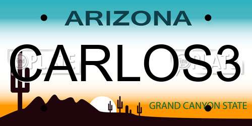 CARLOS3 Arizona License Plate