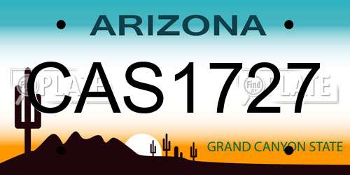 CAS1727 Arizona License Plate