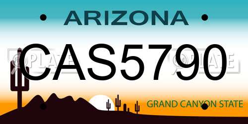 CAS5790 Arizona License Plate