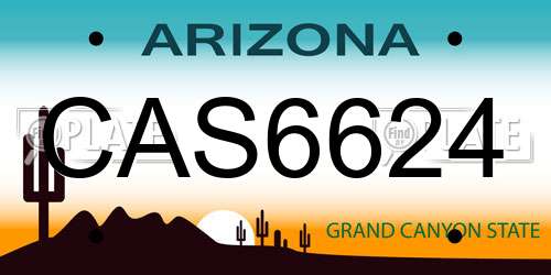 CAS6624 Arizona License Plate