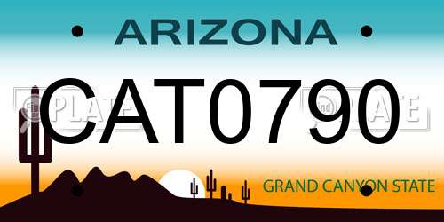 CAT0790 Arizona License Plate
