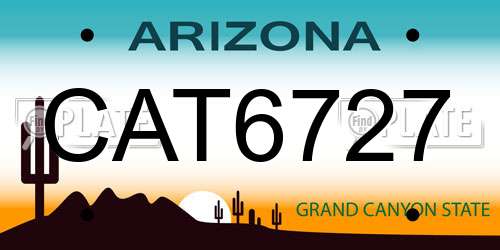 CAT6727 Arizona License Plate
